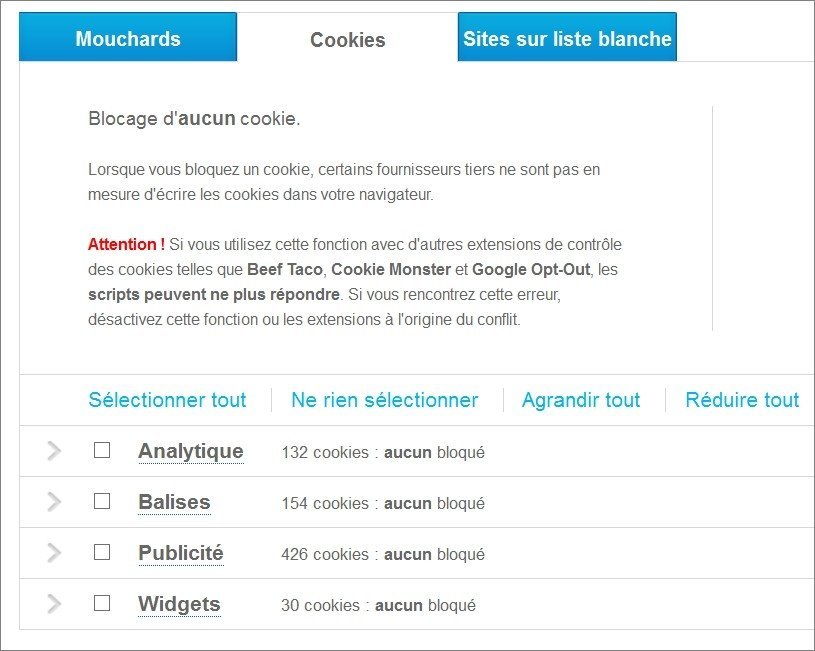 Options Ghostery